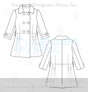 flat fashion sketch coat 030 preview image