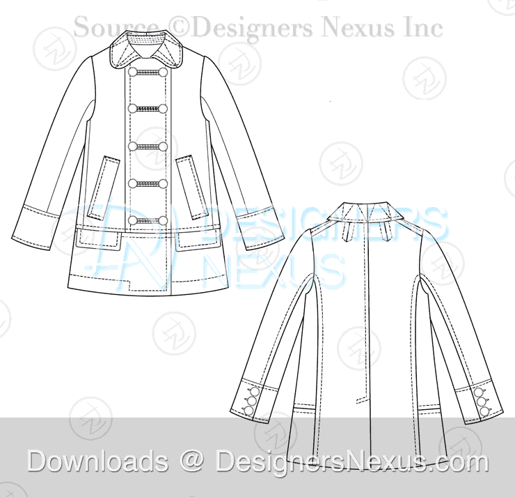 Free Downloads: Illustrator Coat Flat Sketches