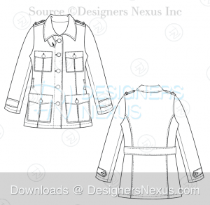 flat fashion sketch coat 037 preview image