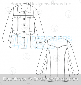flat fashion sketch coat 039 preview image