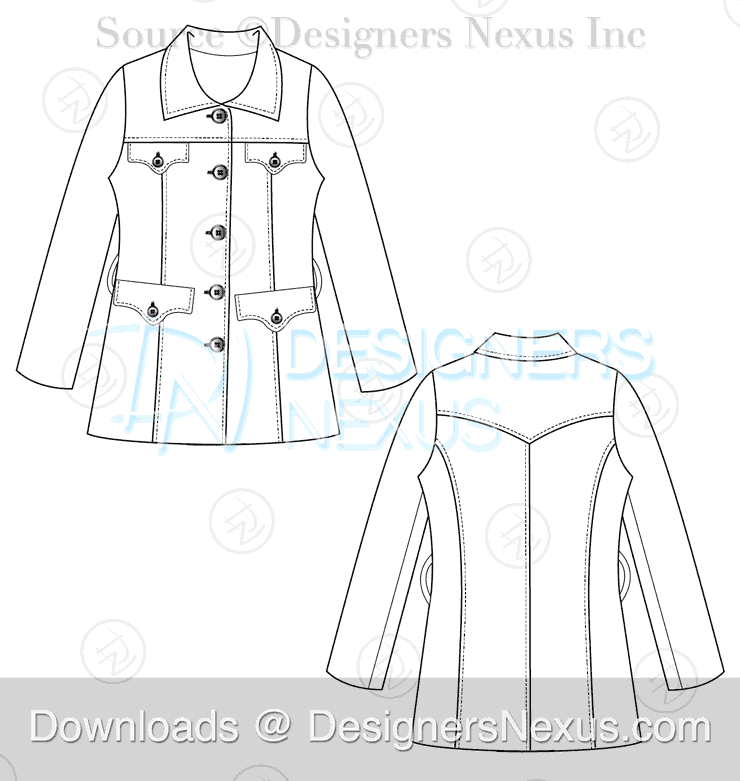 Free Downloads: Illustrator Coat Flat Sketches