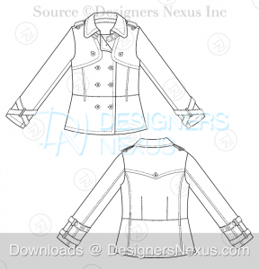 flat fashion sketch coat 041 preview image