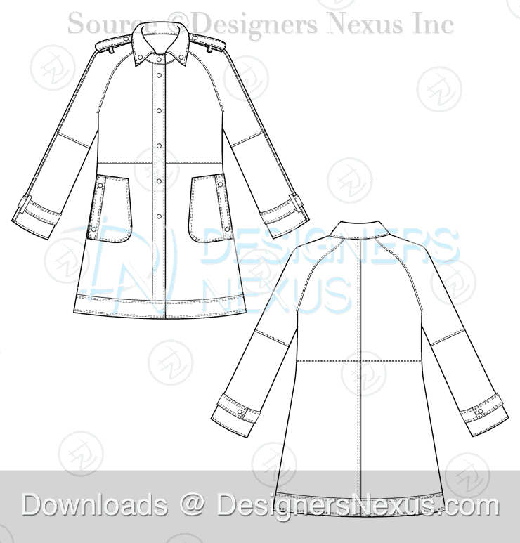 flat fashion sketch coat 044 preview image