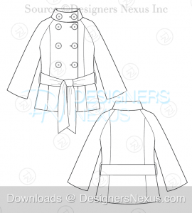 Fashion Sketch double breasted coat preview image