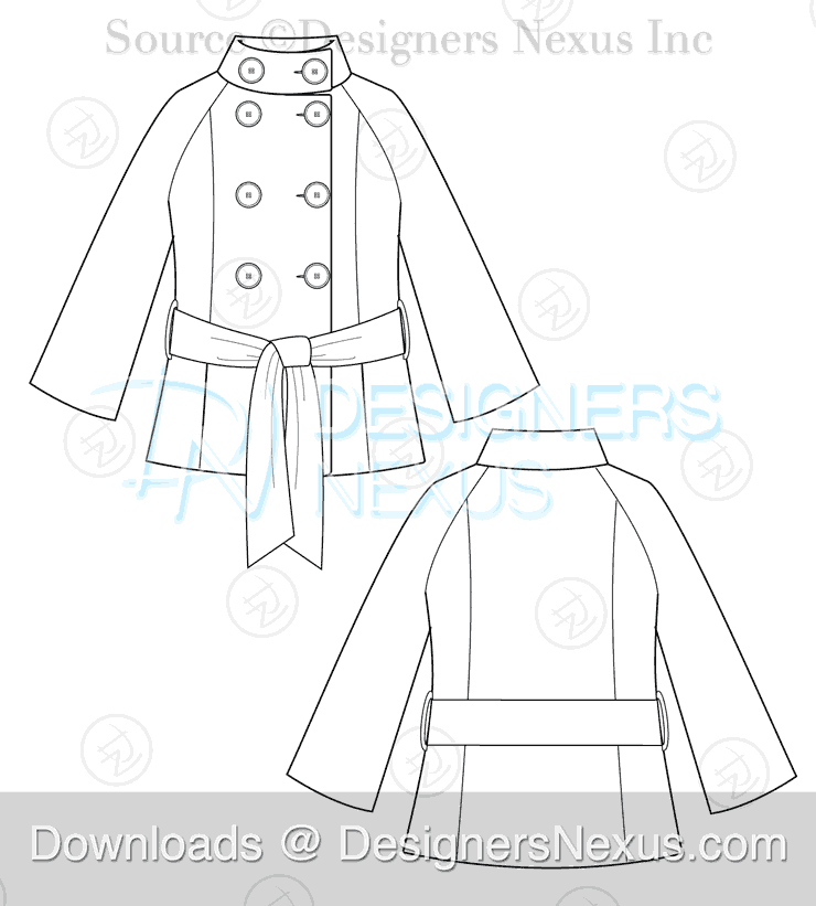 Fashion Sketch double breasted coat preview image