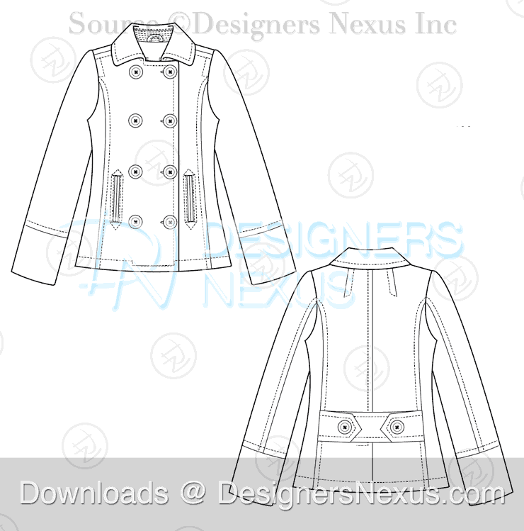 Free Downloads: Illustrator Coat Flat Sketches