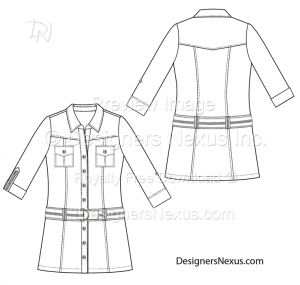 flat fashion sketch dress 016 download preview