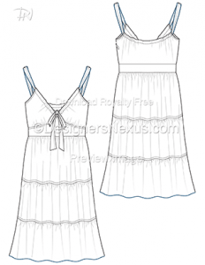 flat fashion sketch dress 022 preview