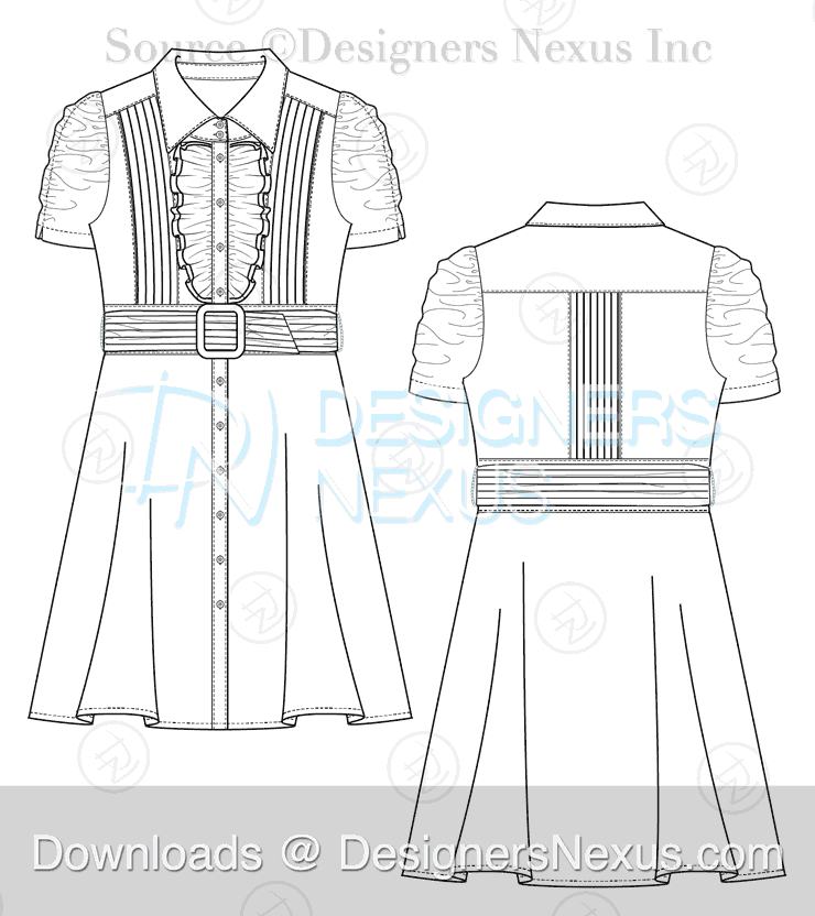 flat fashion sketch dress 031 preview