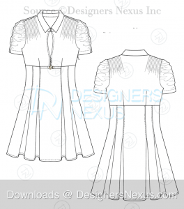 flat fashion sketch dress 032 download preview