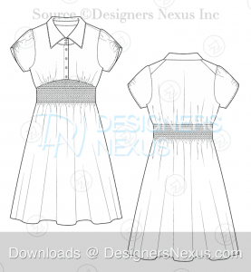 flat fashion sketch dress 033 download preview