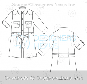 flat fashion sketch dress 036 download preview