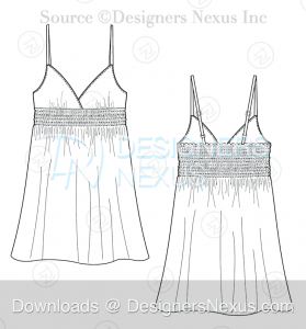 flat fashion sketch dress 037 download preview