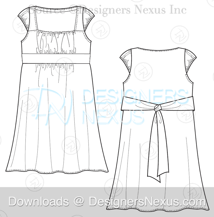 flat fashion sketch dress 039 download preview