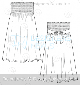 flat fashion sketch dress 040 preview image