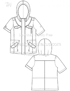 flat fashion sketch jacket template 019 preview