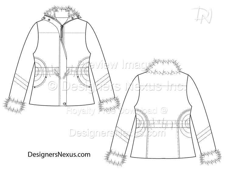 flat fashion sketch jacket 020 preview