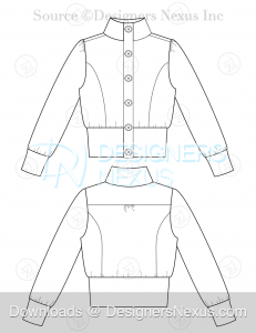 flat fashion sketch jacket 025 preview image