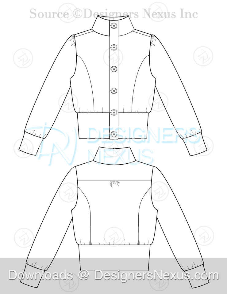 flat fashion sketch jacket 025 preview image