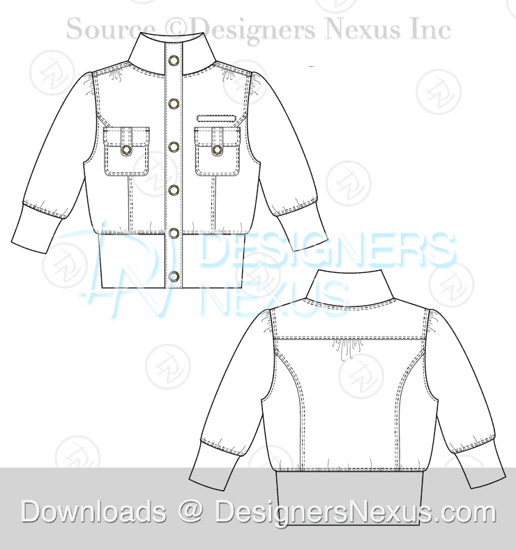 flat fashion sketch jacket 026 download preview
