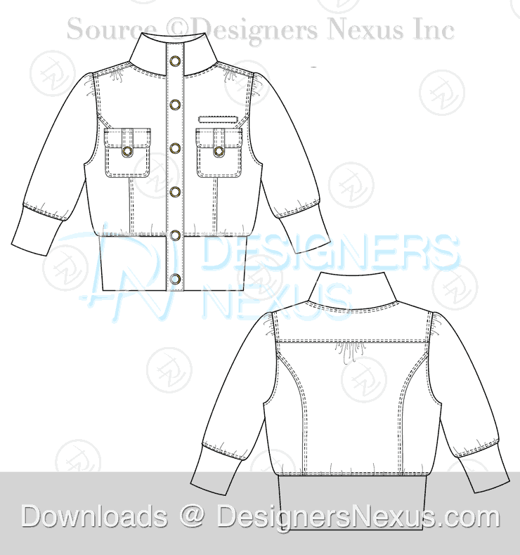 Free Illustrator Fashion Templates: Jacket Flat Sketches