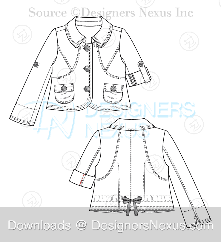 Free Illustrator Fashion Templates: Jacket Flat Sketches