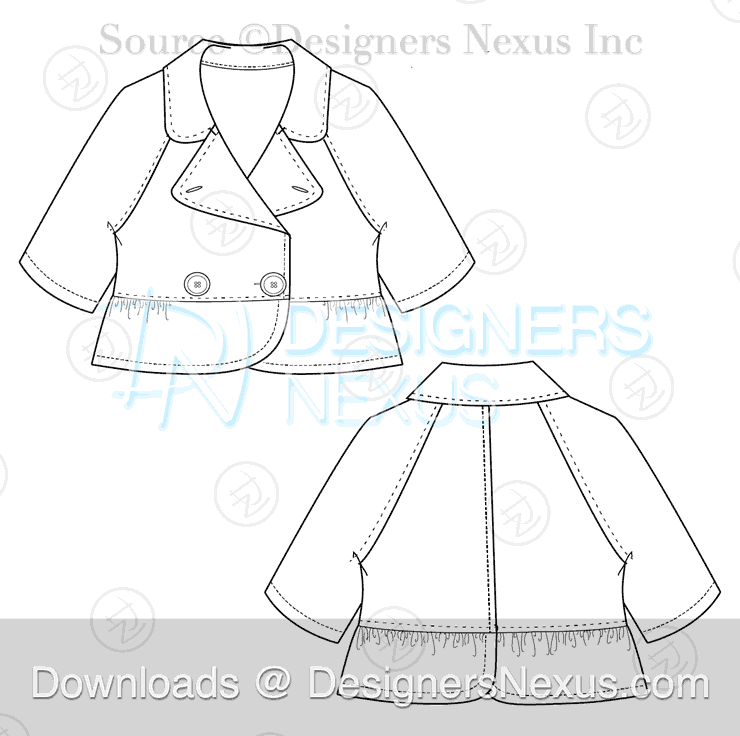 flat fashion sketch jacket 029 preview image