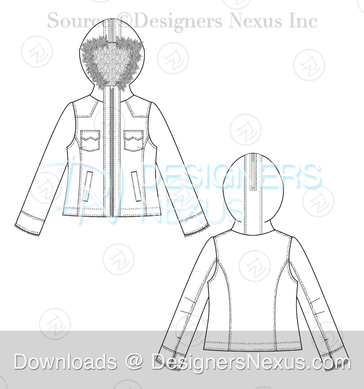 flat fashion sketch jacket 032 preview image
