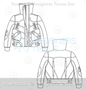 flat fashion sketch jacket 036 preview image