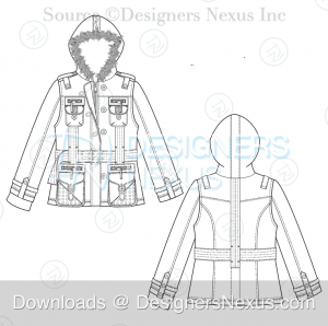 flat fashion sketch jacket 040 preview image