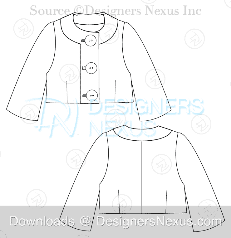 flat fashion sketch jacket 041 preview image