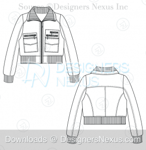 flat fashion sketch jacket 042 preview image