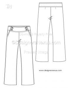 Flat Fashion Sketch Pants 021 Download Preview