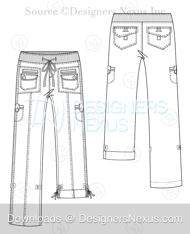 flat fashion sketch pants 023 preview