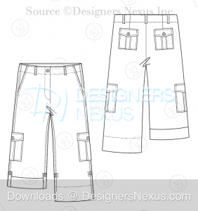 flat fashion sketch pants 024 preview image