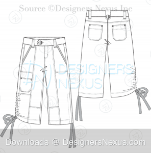 flat fashion sketch pants 027 preview image