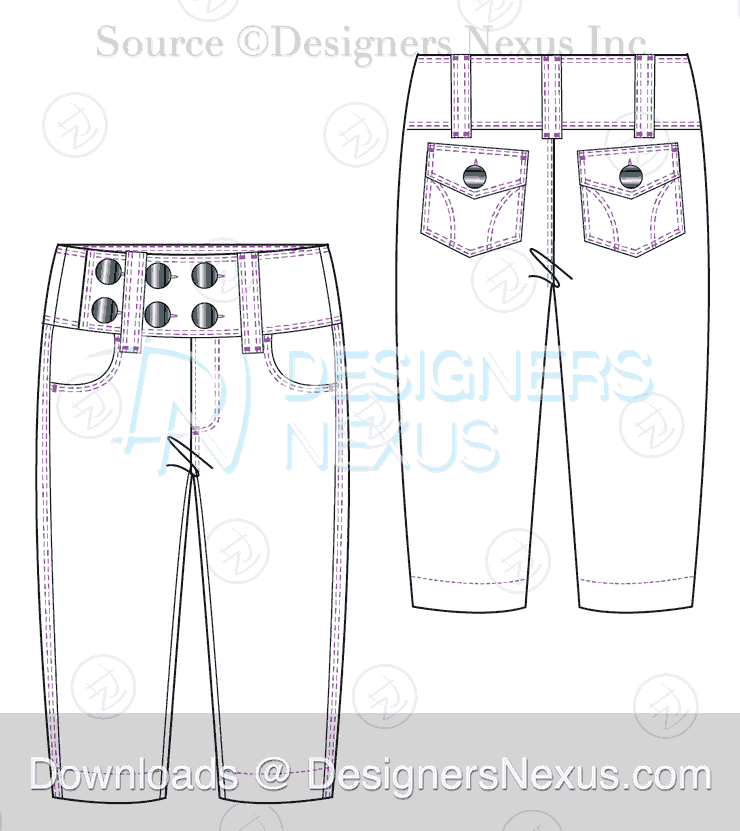 Free Downloads: Illustrator Pants Flat Sketches