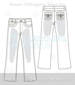 flat fashion sketch pants 030 preview image