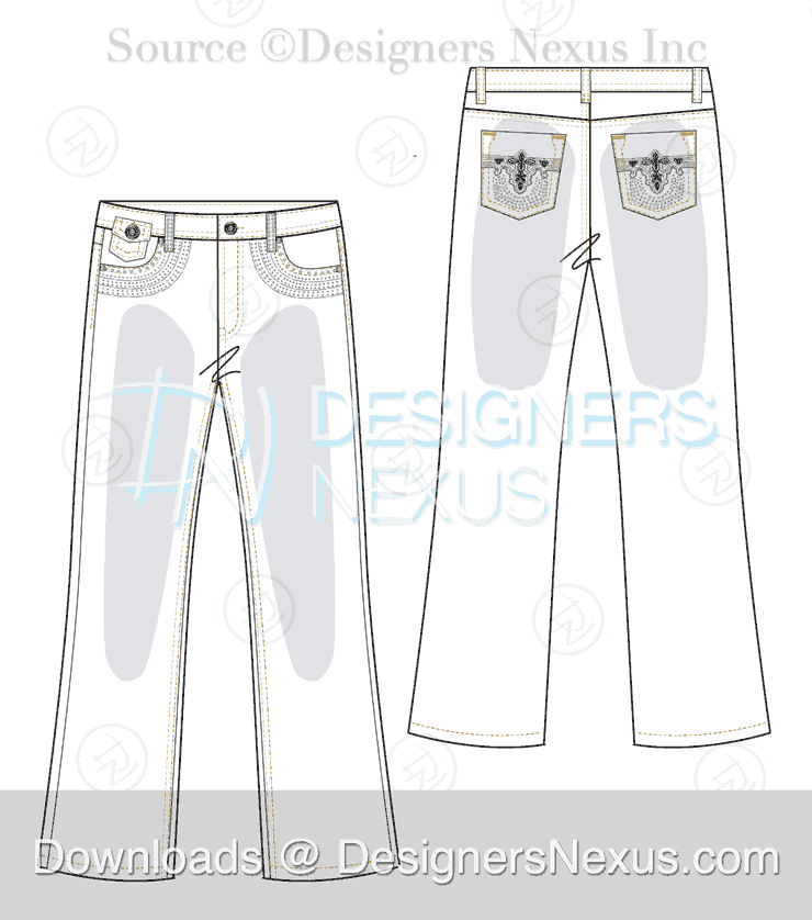 Free Downloads: Illustrator Pants Flat Sketches