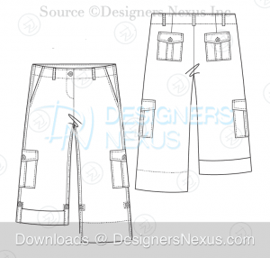 flat fashion sketch pants 033 preview image