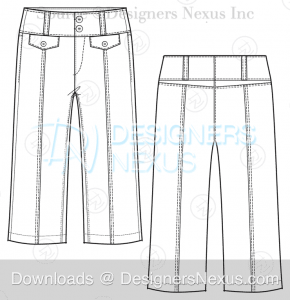 flat fashion sketch pants 035 preview image