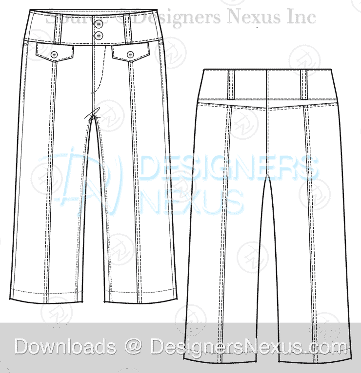 flat fashion sketch pants 035 preview image