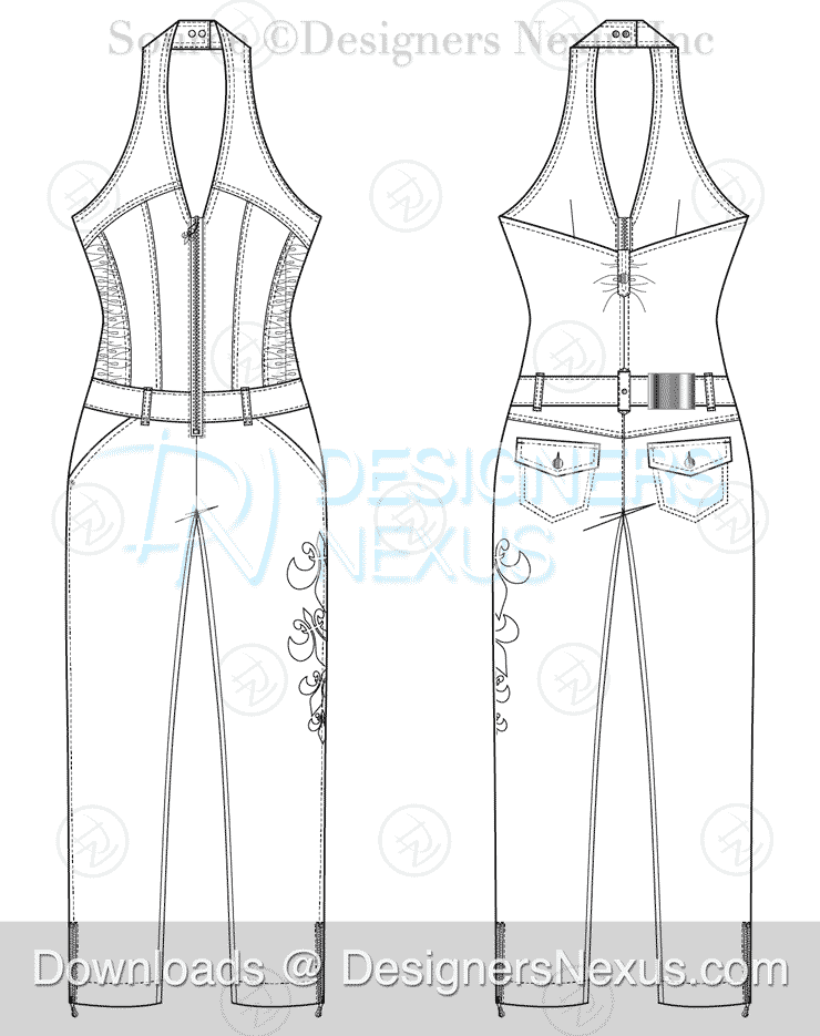 Jumpsuit Flat Sketch | peacecommission.kdsg.gov.ng