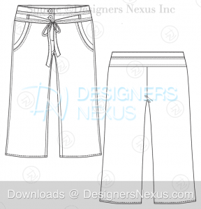 flat fashion sketch pants 037 preview