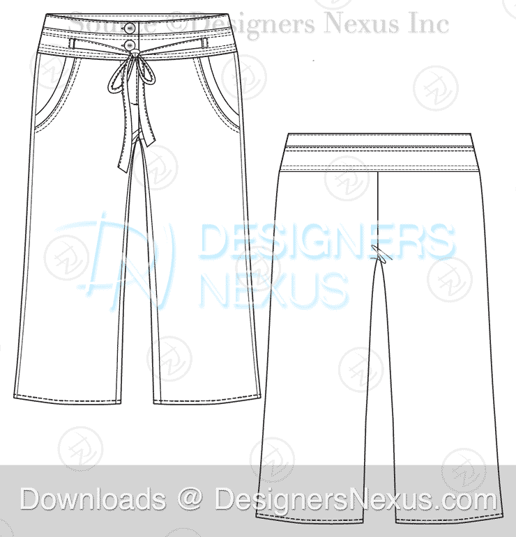 Pants Fashion Flat Sketch Template Stock Vector by ©haydenkoo 255168920