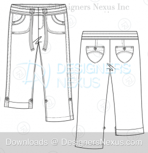 flat fashion sketch pants 039 preview image