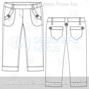 flat fashion sketch pants 040 preview image