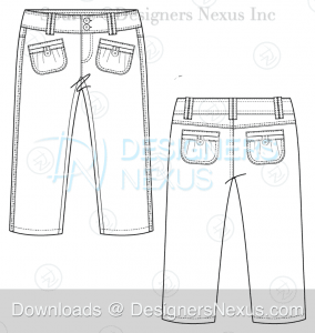 flat fashion sketch pants 042 preview