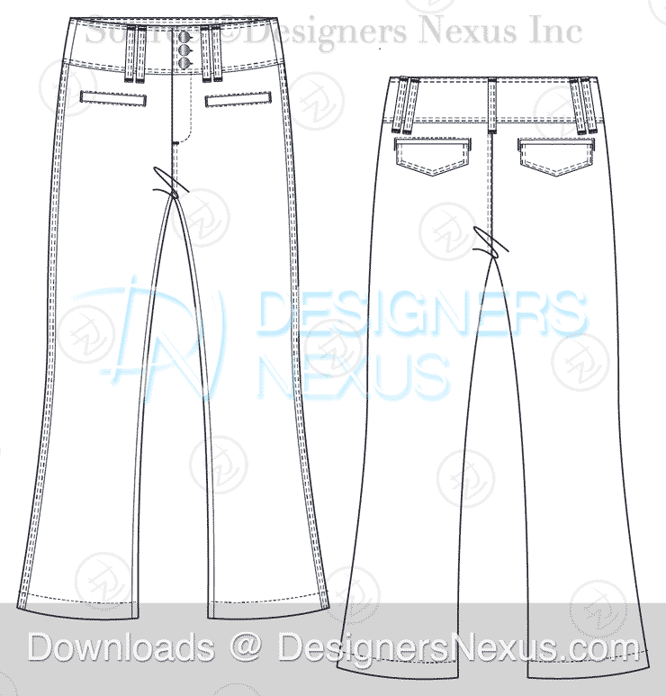cube anywhere eat Illustrator Fashion Sketches - Pants Template 056 - download