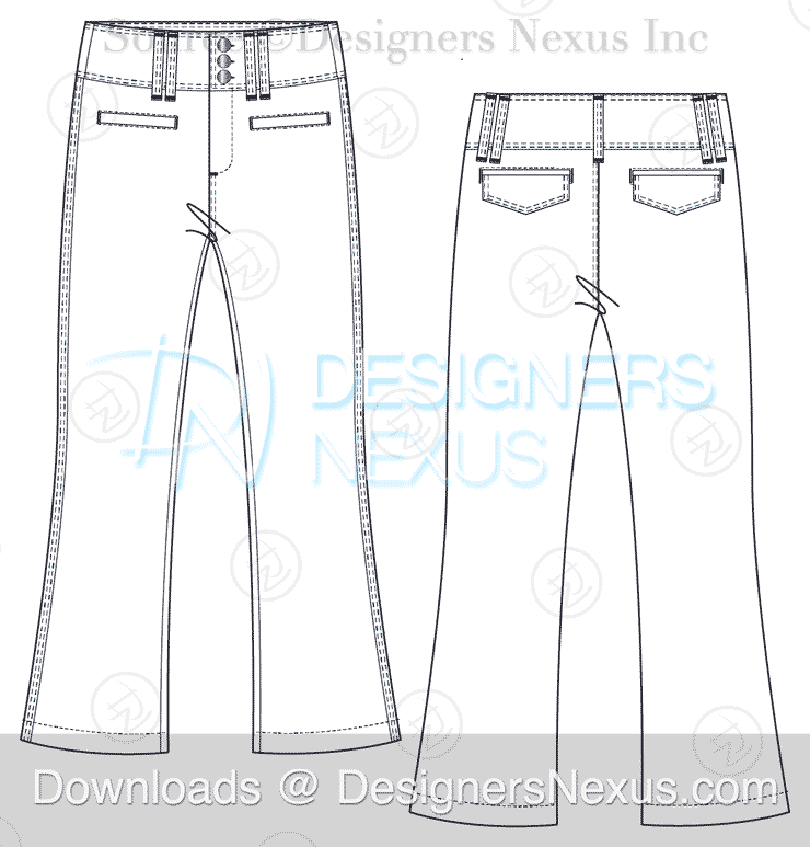 Free Downloads: Illustrator Pants Flat Sketches